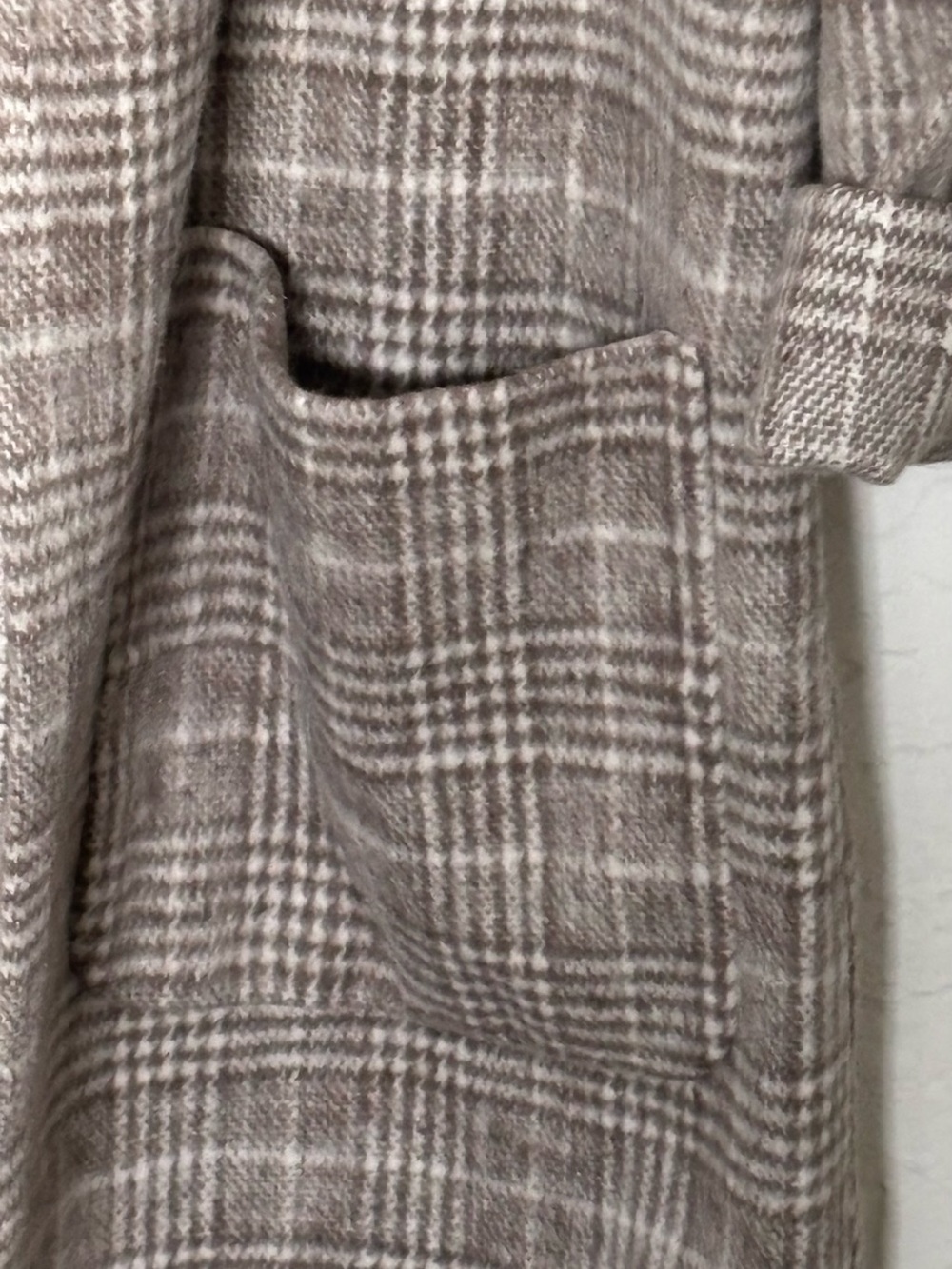 Shinestar Taupe Plaid Open-Front Trench Coat - Picture 3 of 7
